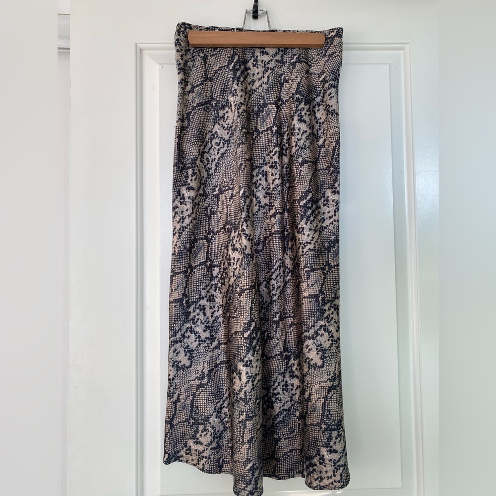 Grey Snakeskin Slip Skirt